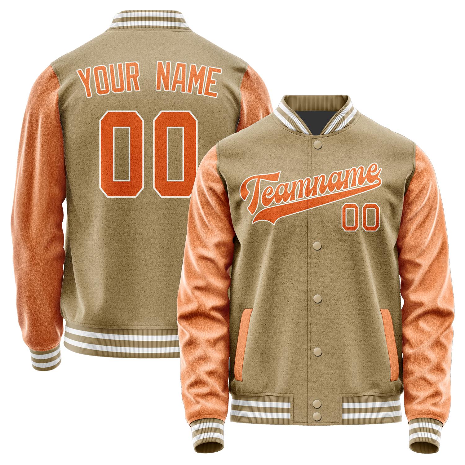 Custom Light Khaki Orange Jacket JA2525282518B31828