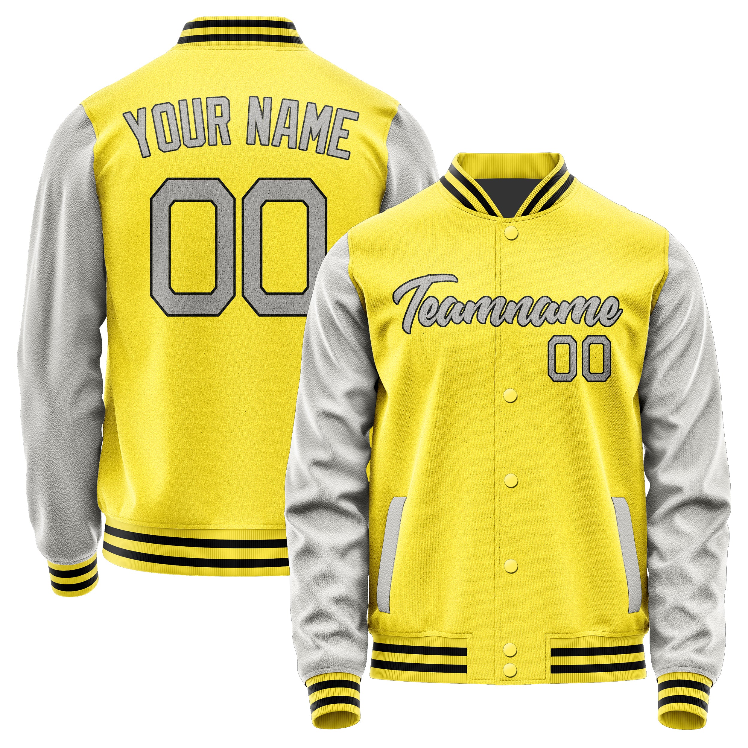 Custom Light Yellow Gray Jacket JA2626042617B21704