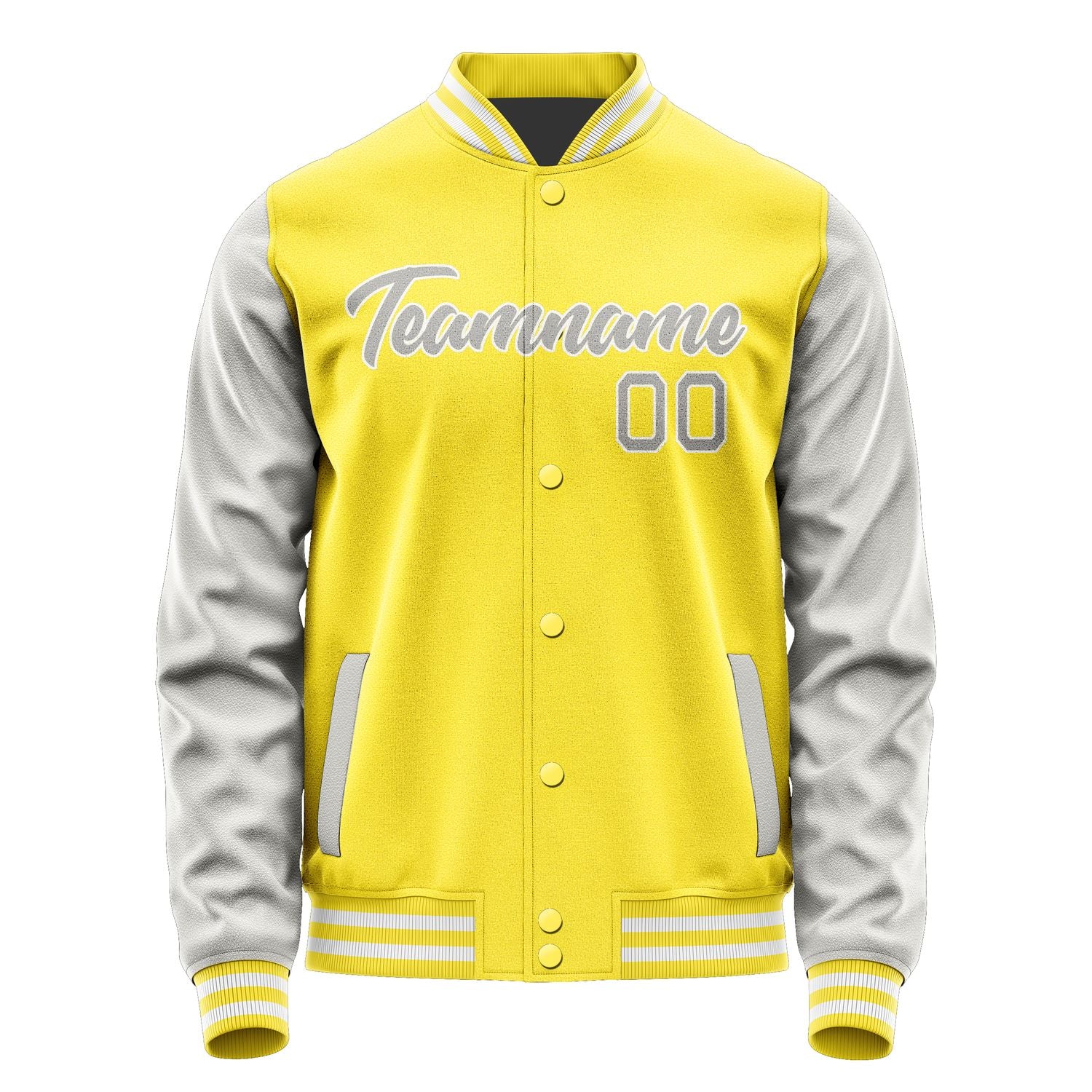 Custom Light Yellow Gray Jacket JA2626042618B21804