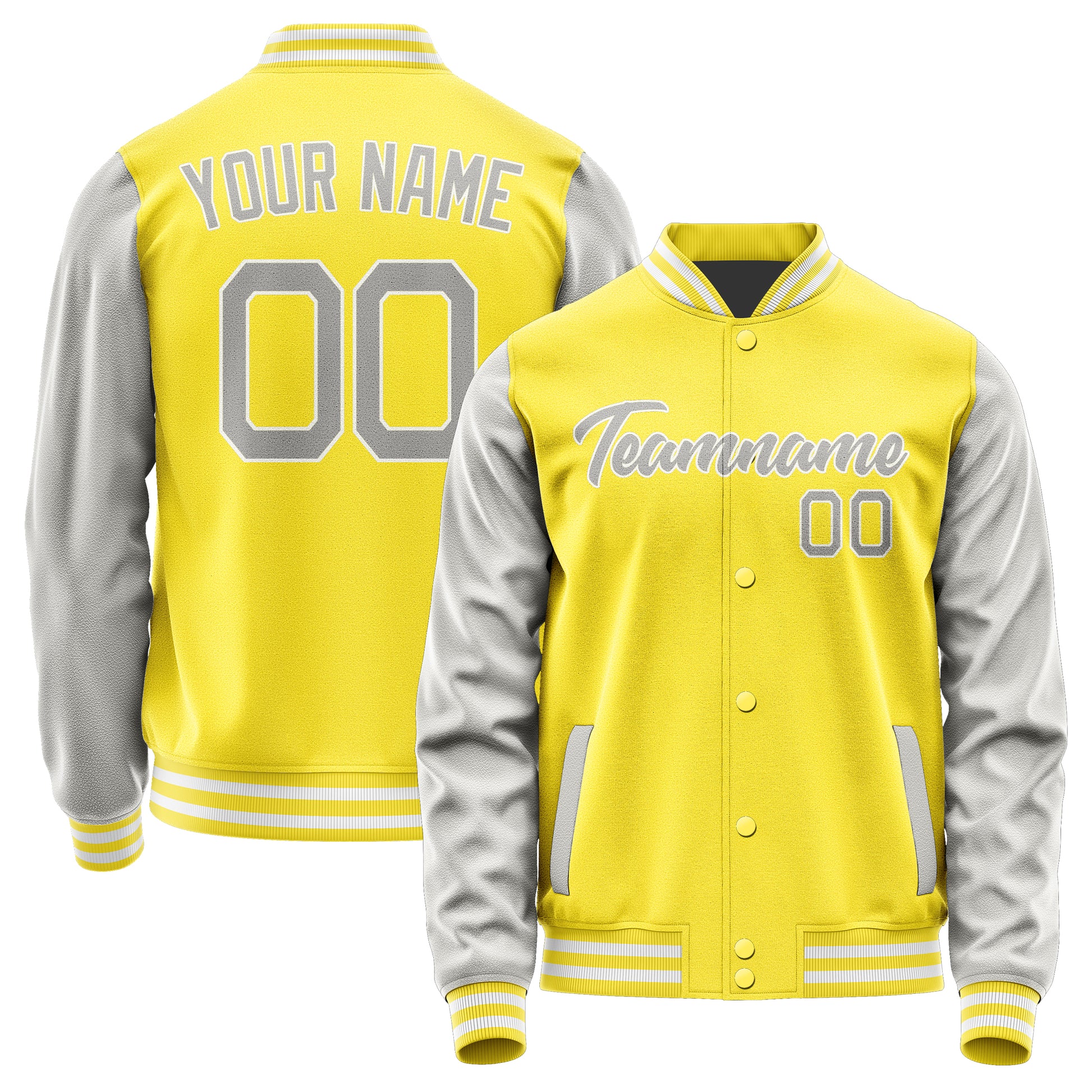 Custom Light Yellow Gray Jacket JA2626042618B21804