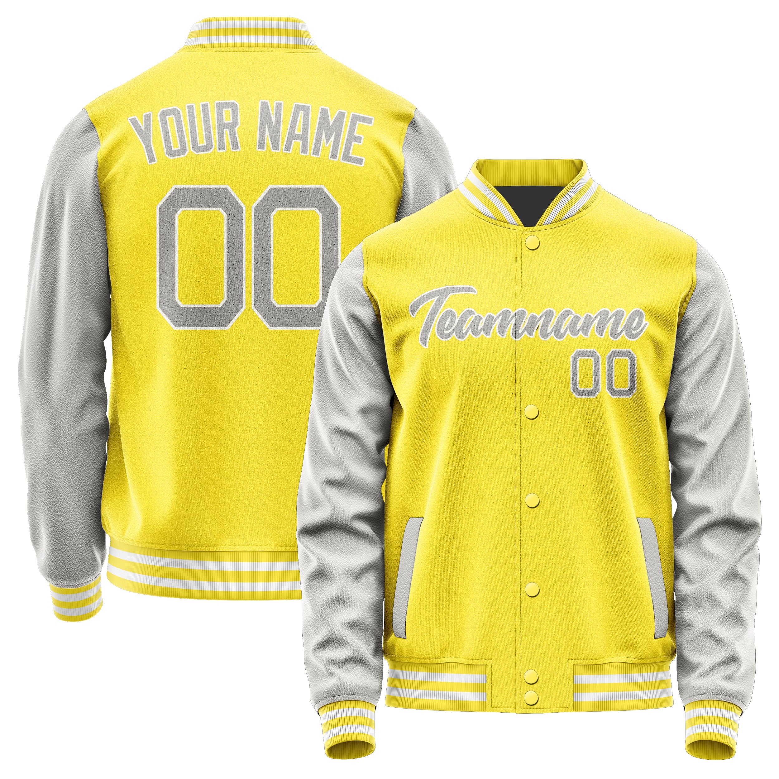 Custom Light Yellow Gray Jacket JA2626042618B21804