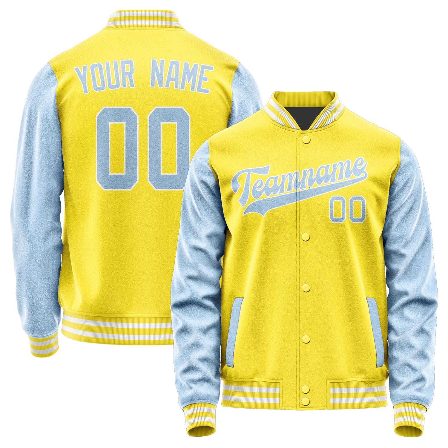 Custom Light Yellow Light Blue Jacket JA2626082618B31808