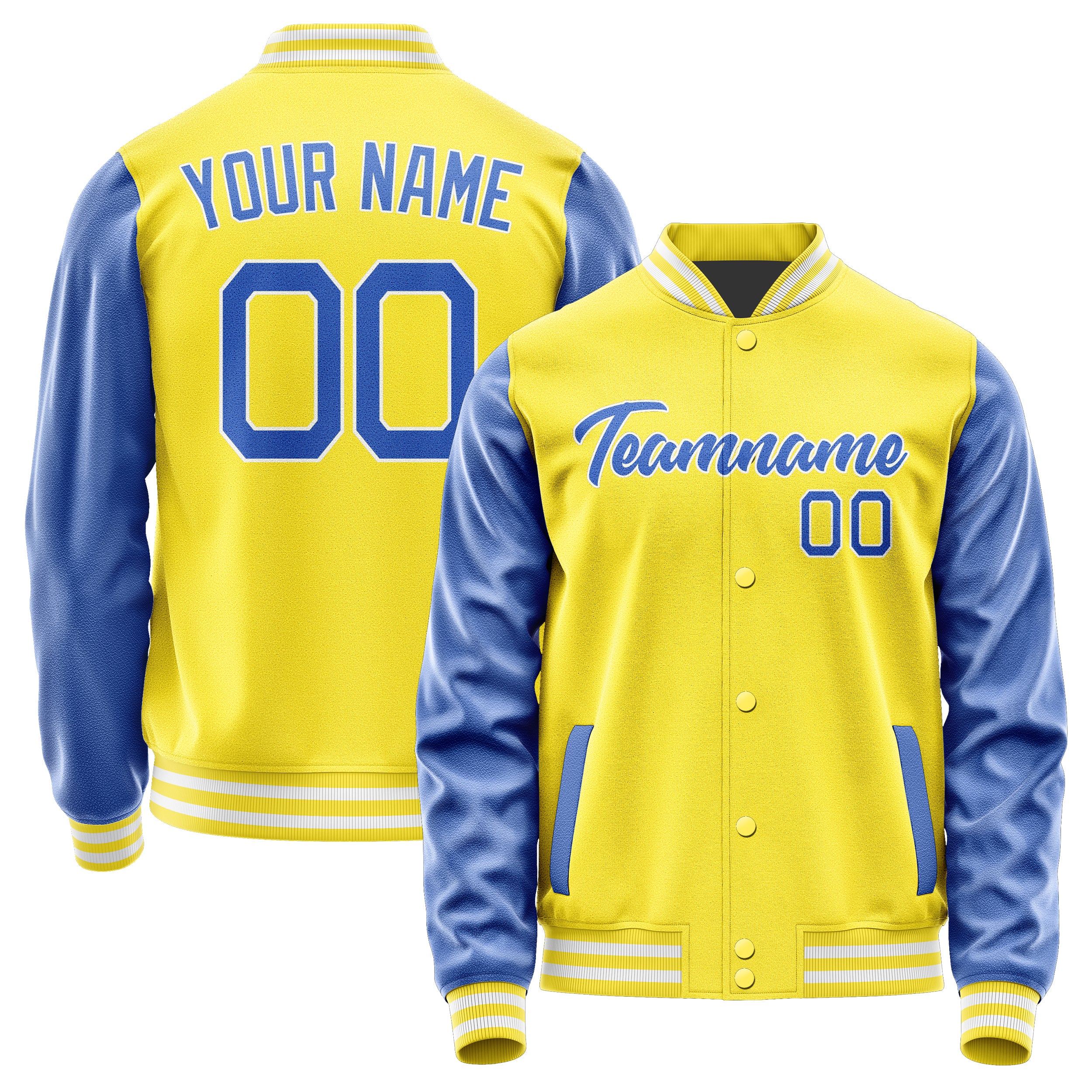 Custom Light Yellow Sky Blue Jacket JA2626092618B21809
