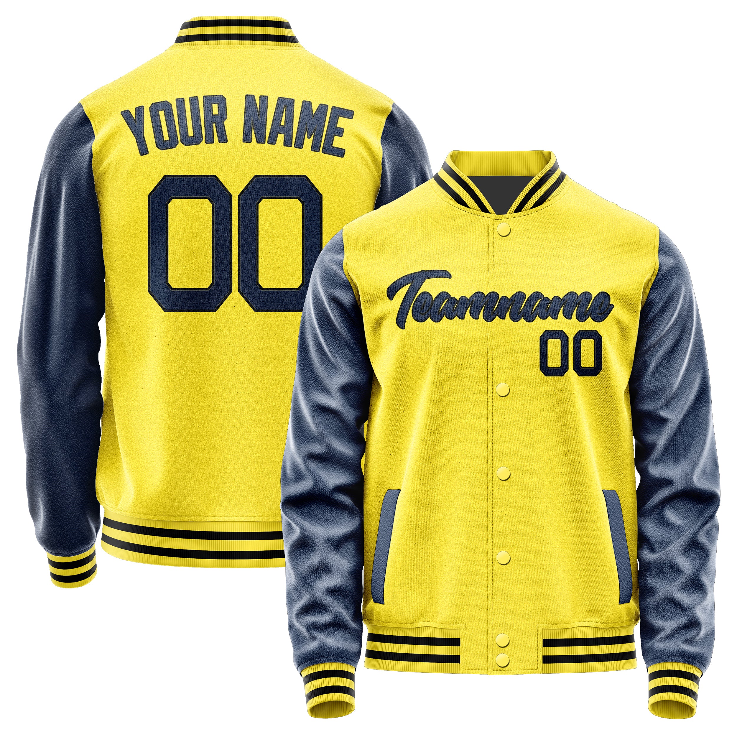 Custom Light Yellow Blue Jacket JA2626102617B21710