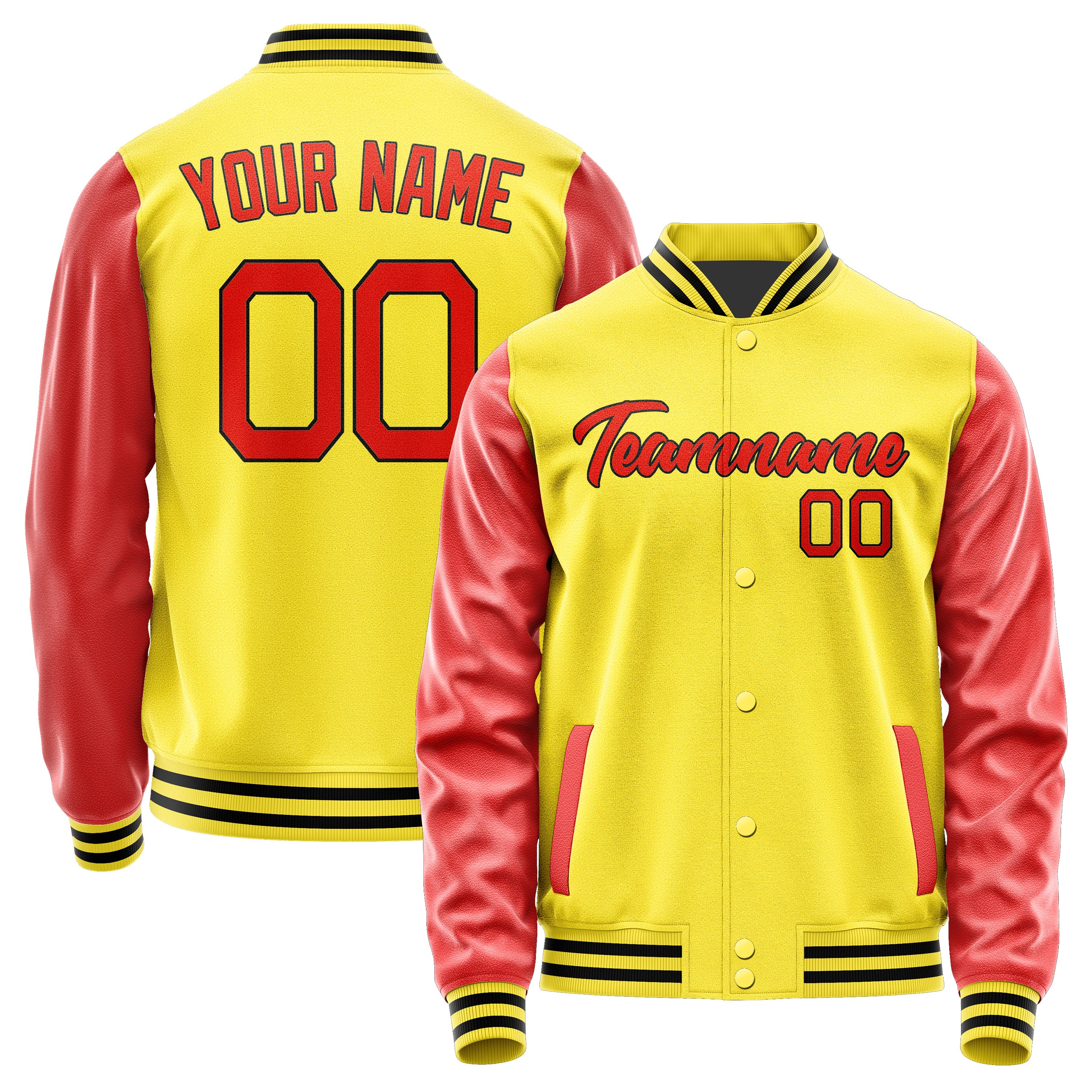 Custom Light Yellow Orange Red Jacket JA2626122617B21712