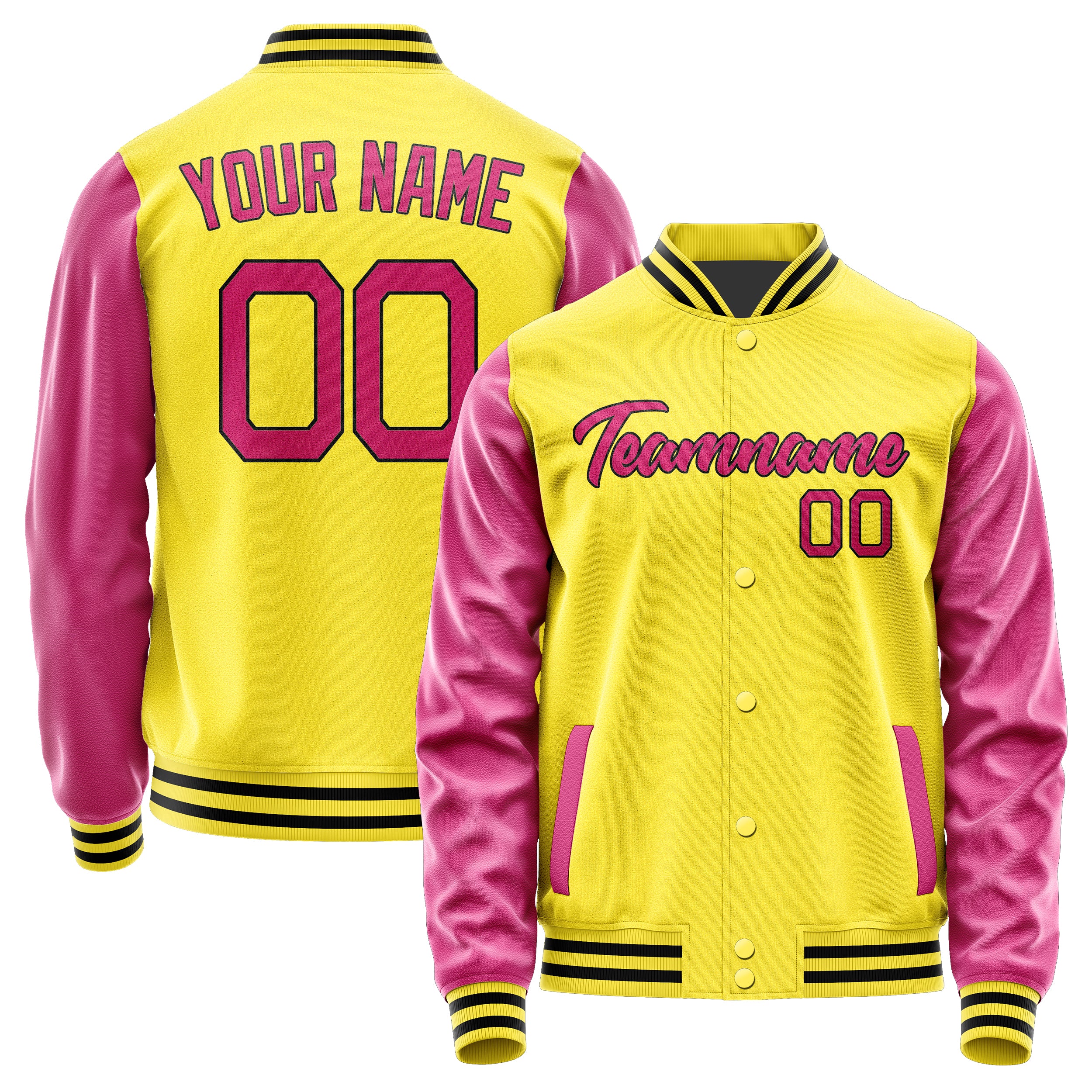 Custom Light Yellow Pink Jacket JA2626132617B21713
