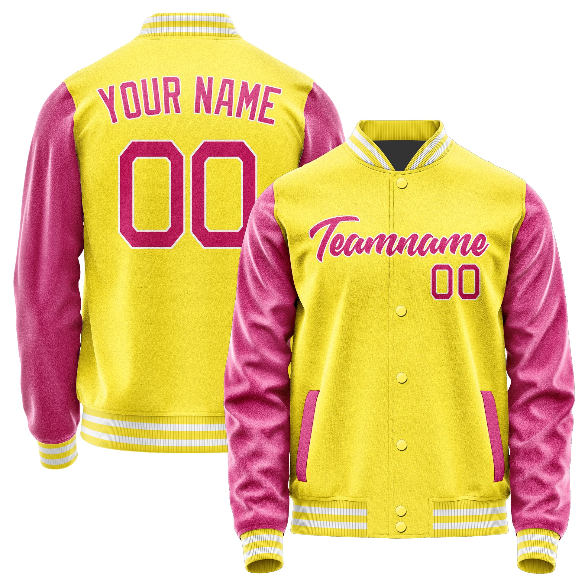 Custom Light Yellow Pink Jacket JA2626132618B21813