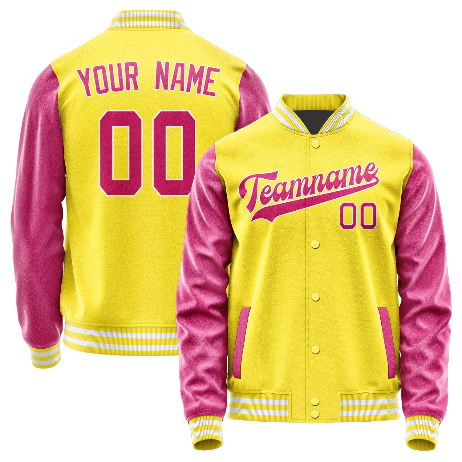 Custom Light Yellow Pink Jacket JA2626132618B31813