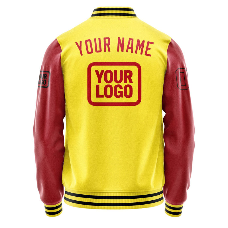 Custom Light Yellow Red Jacket JA262614261717141417