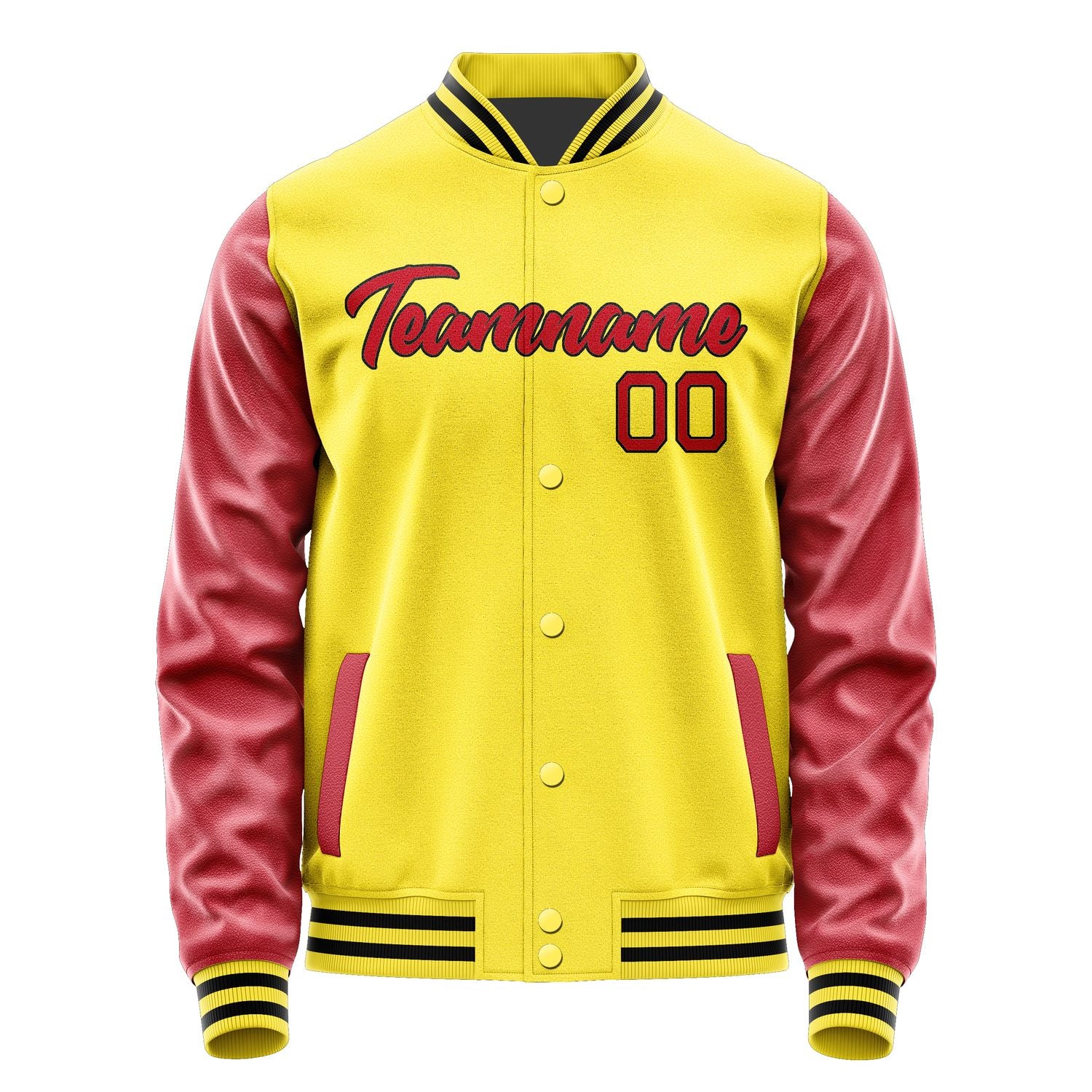 Custom Light Yellow Red Jacket JA2626142617B21714