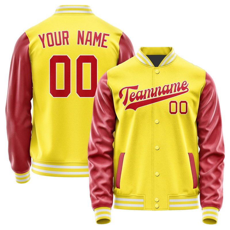Custom Light Yellow Red Jacket JA2626142618B31814