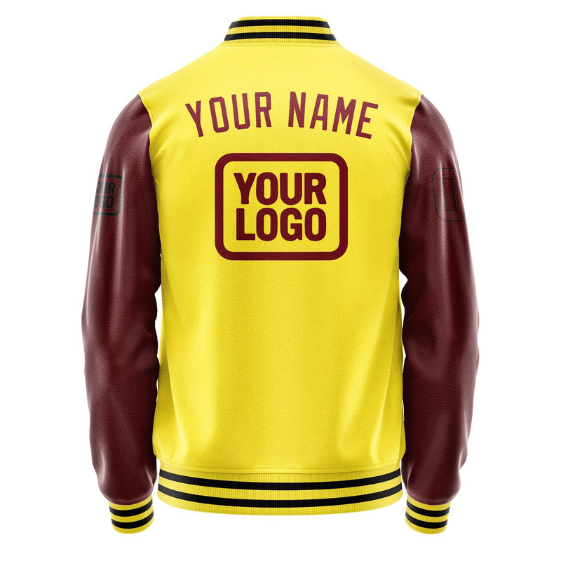 Custom Light Yellow Crimson Red Jacket JA262615261717151517