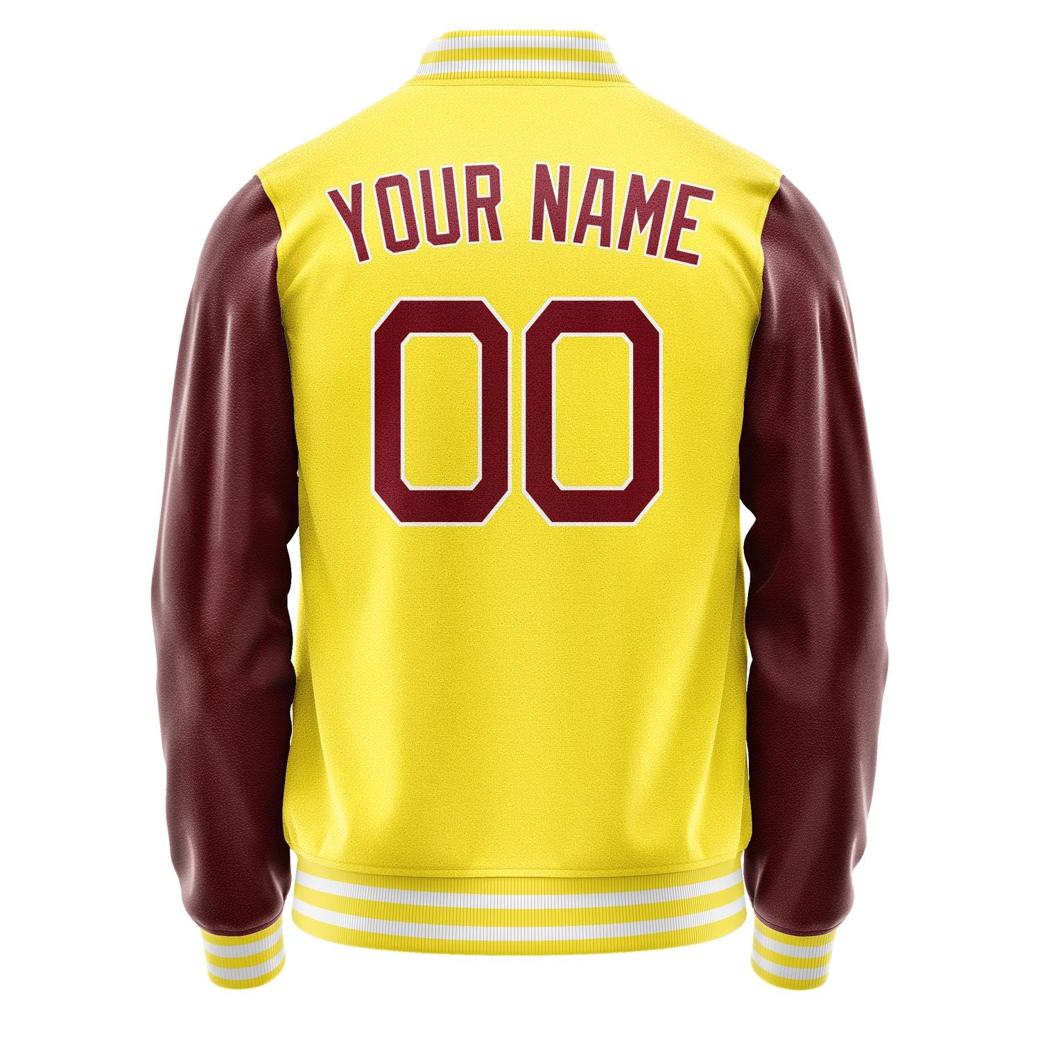 Custom Light Yellow Crimson Red Jacket JA2626152618B21815