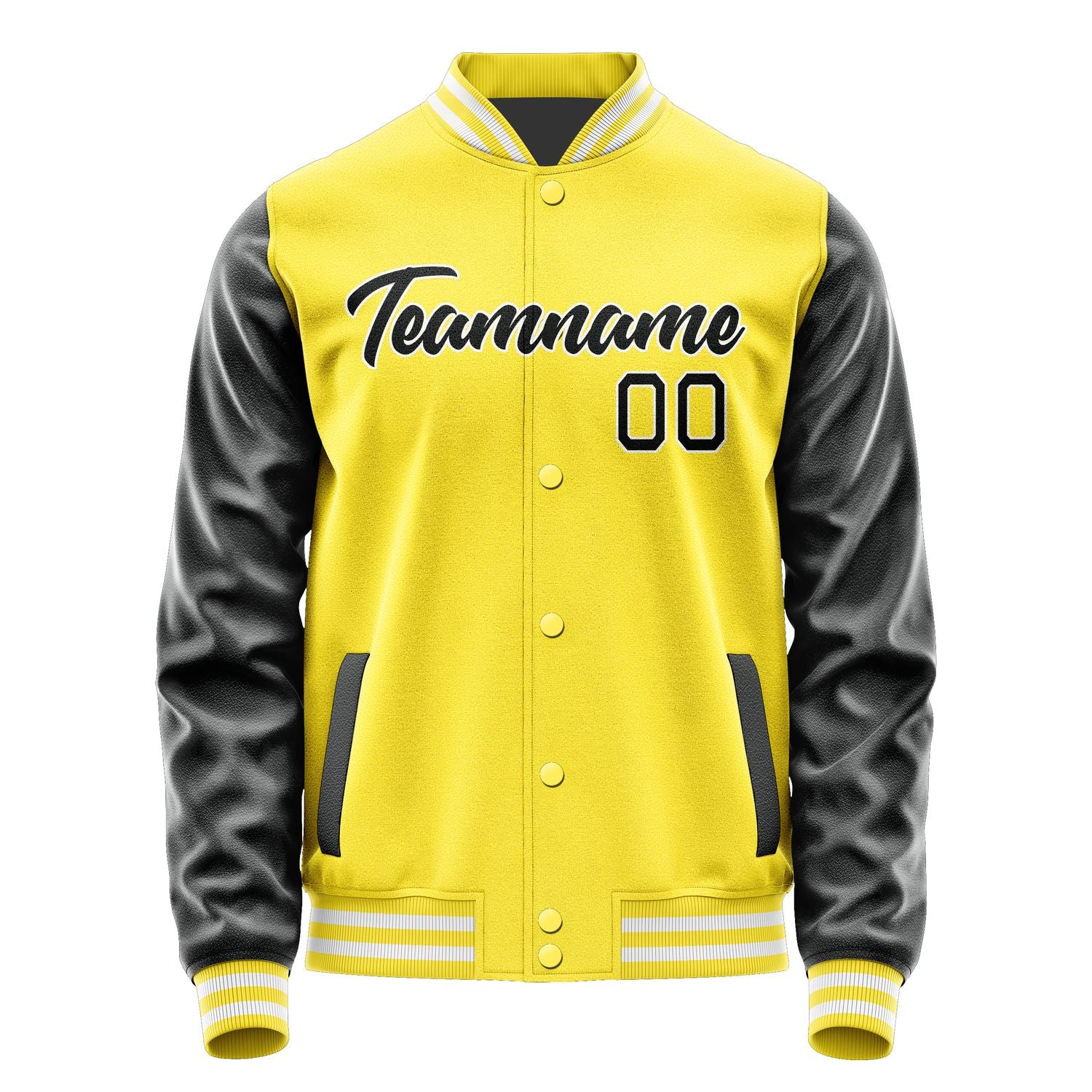 Custom Light Yellow Black Jacket JA2626172618B21817