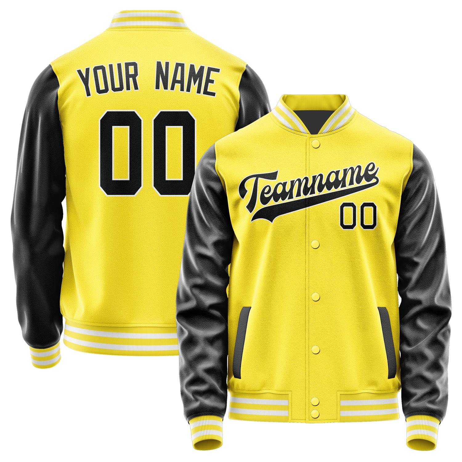 Custom Light Yellow Black Jacket JA2626172618B31817