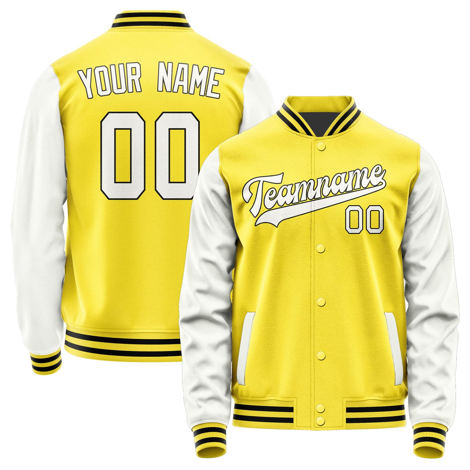 Custom Light Yellow White Jacket JA2626182617B31718