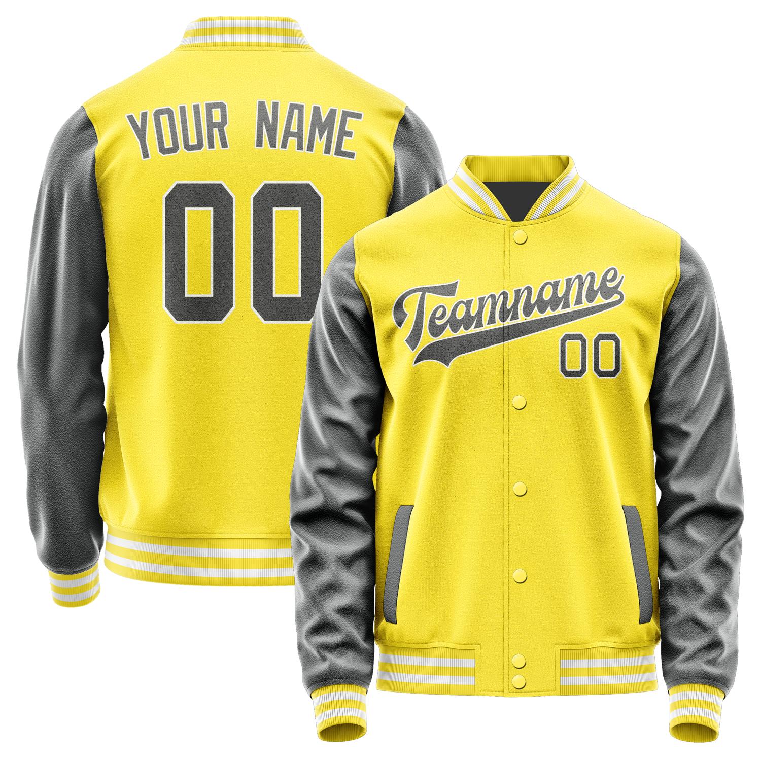 Custom Light Yellow Dark Grey Jacket JA2626202618B31820