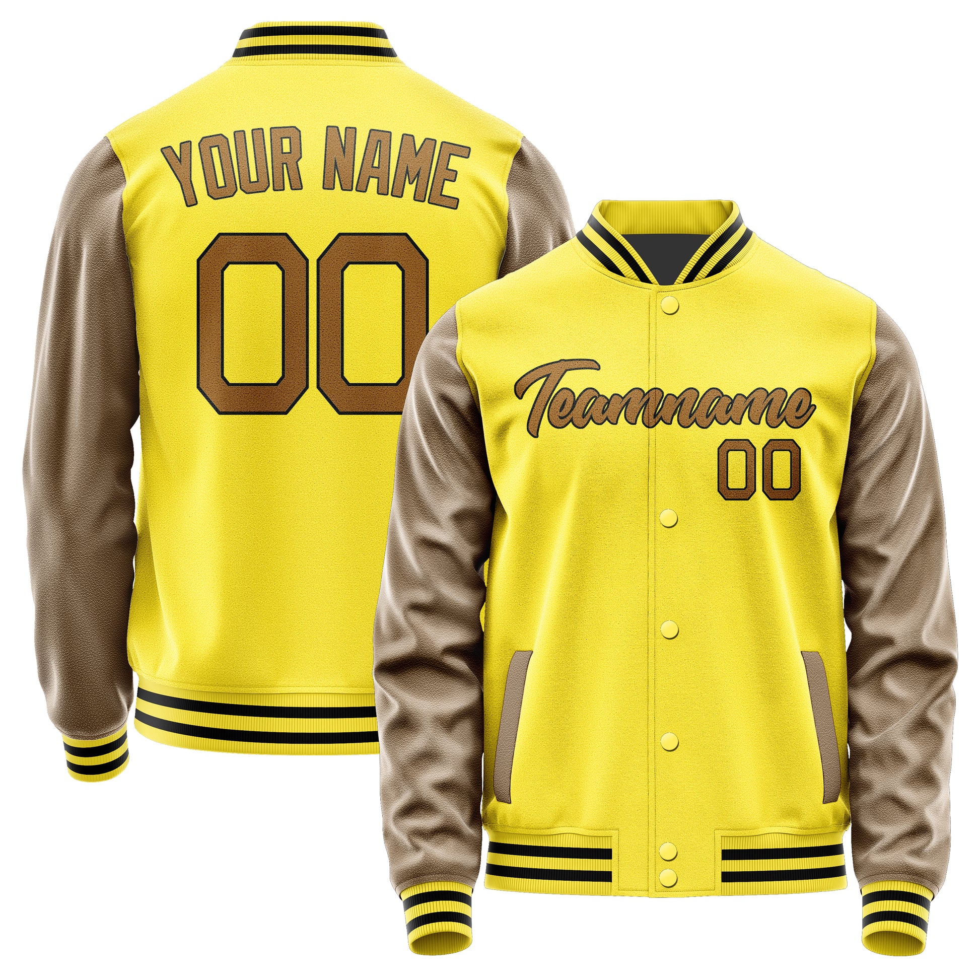 Custom Light Yellow Khaki Jacket JA2626222617B21722