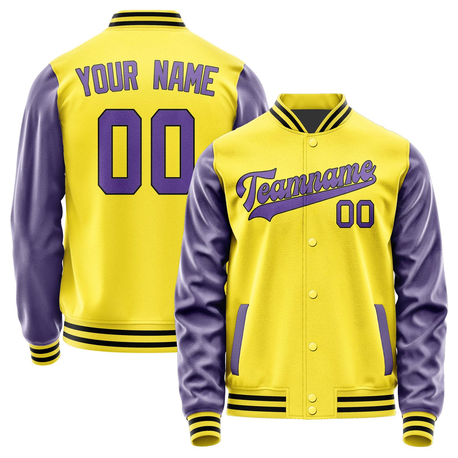Custom Light Yellow Light Purple Jacket JA2626232617B31723
