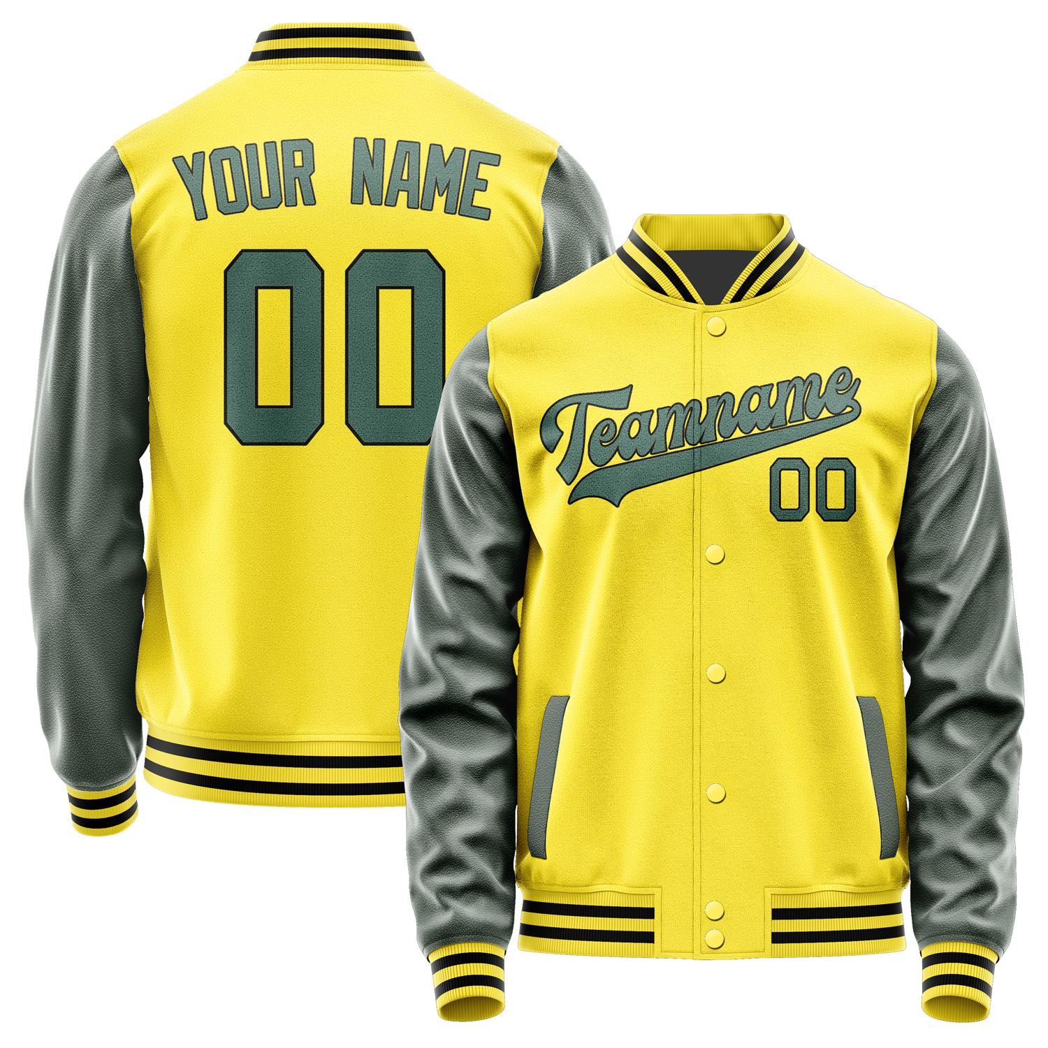 Custom Light Yellow Blue Green Jacket JA2626272617B31727