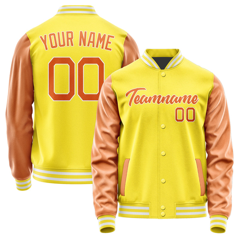 Custom Light Yellow Orange Jacket JA2626282618B21828