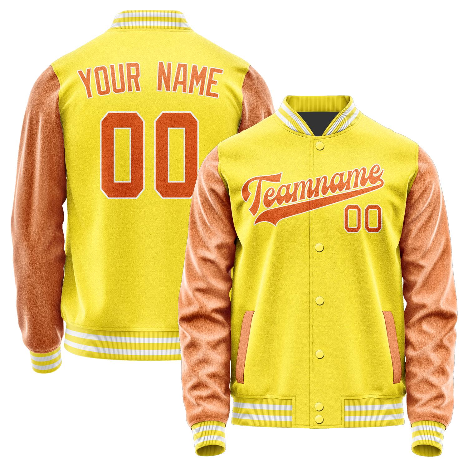Custom Light Yellow Orange Jacket JA2626282618B31828