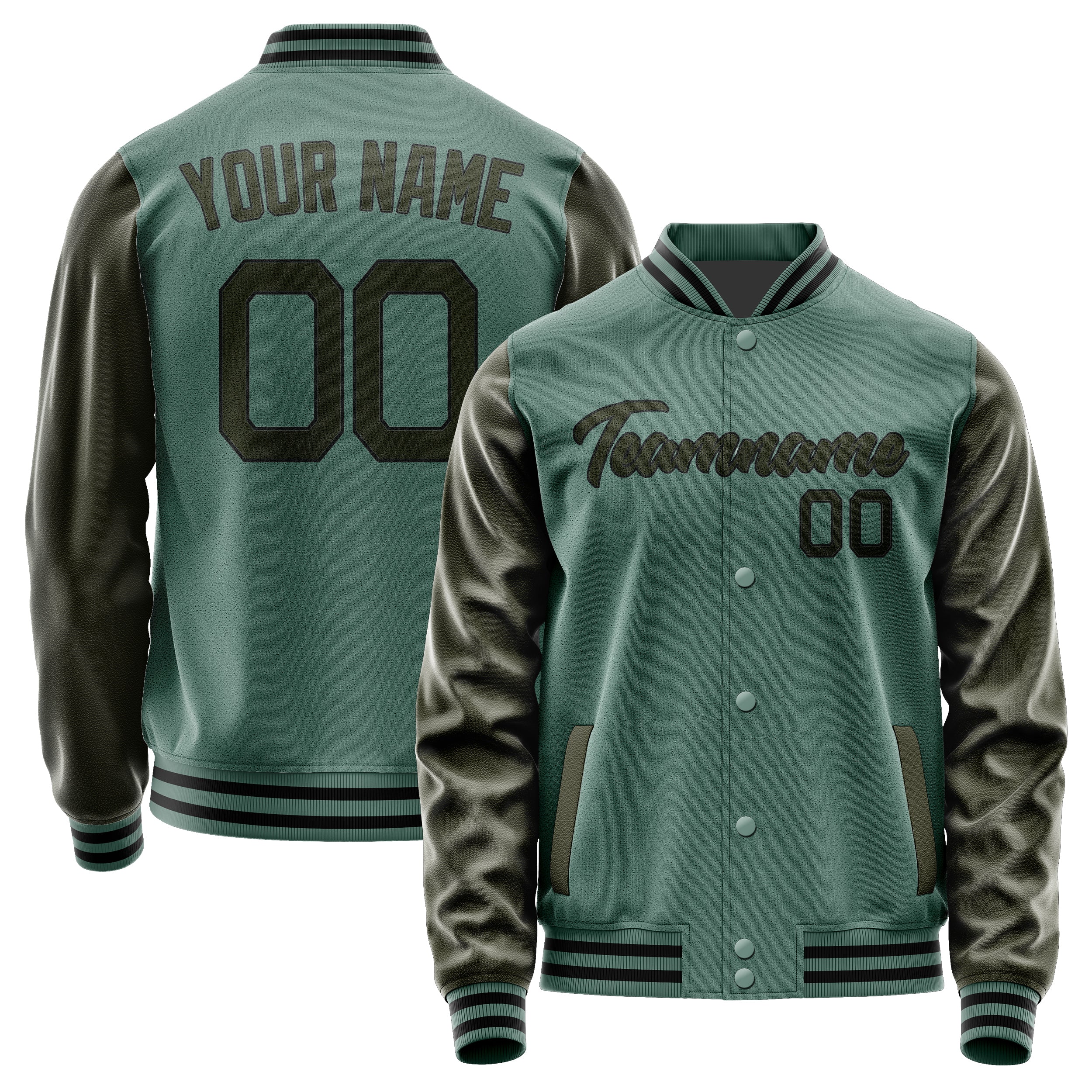 Custom Blue Green Olive Jacket JA2727022717B21702