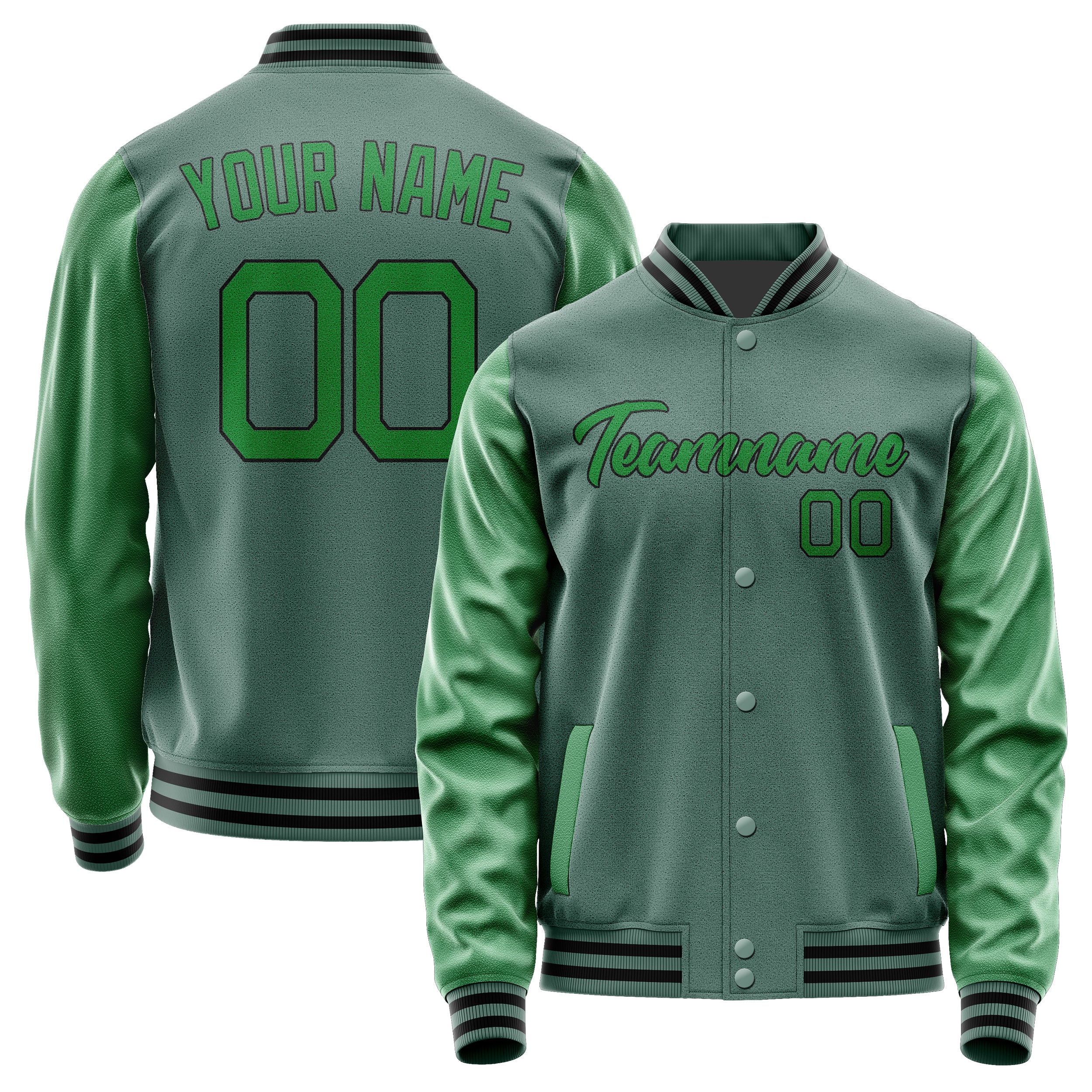Custom Blue Green Emerald Green Jacket JA2727242717B21724