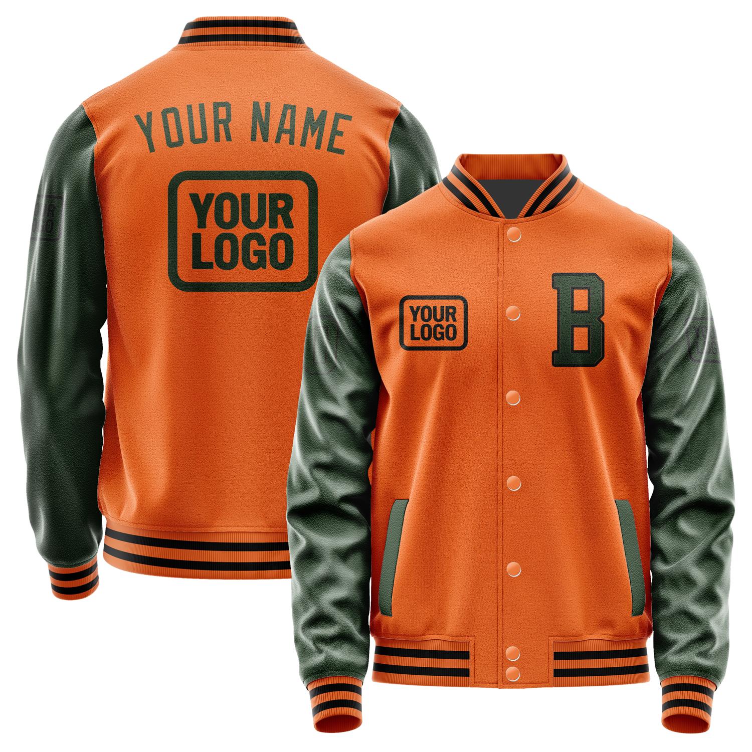 Custom Orange Dark Green Jacket JA282806281717060617