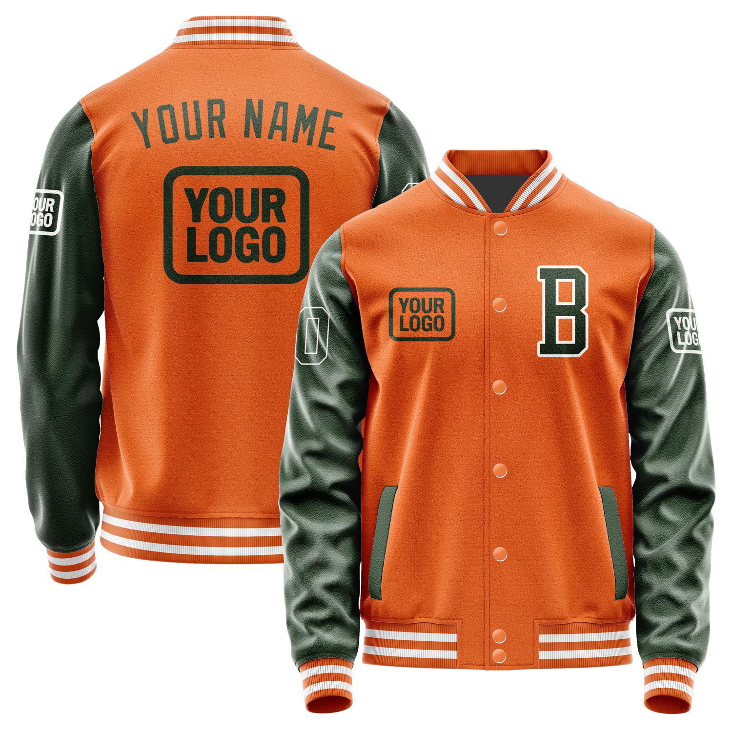 Custom Orange Dark Green Jacket JA282806281818060618