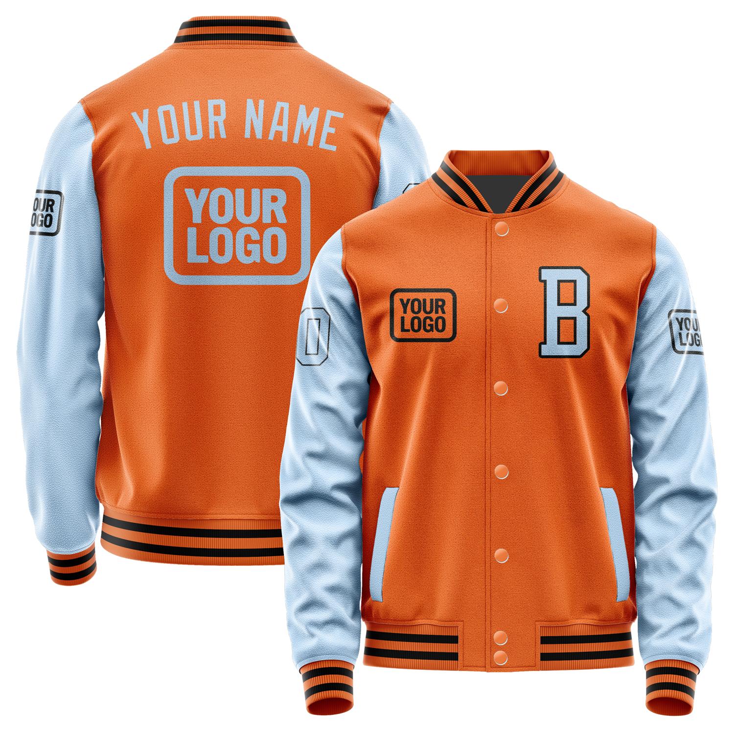 Custom Orange Light Blue Jacket JA282808281717080817