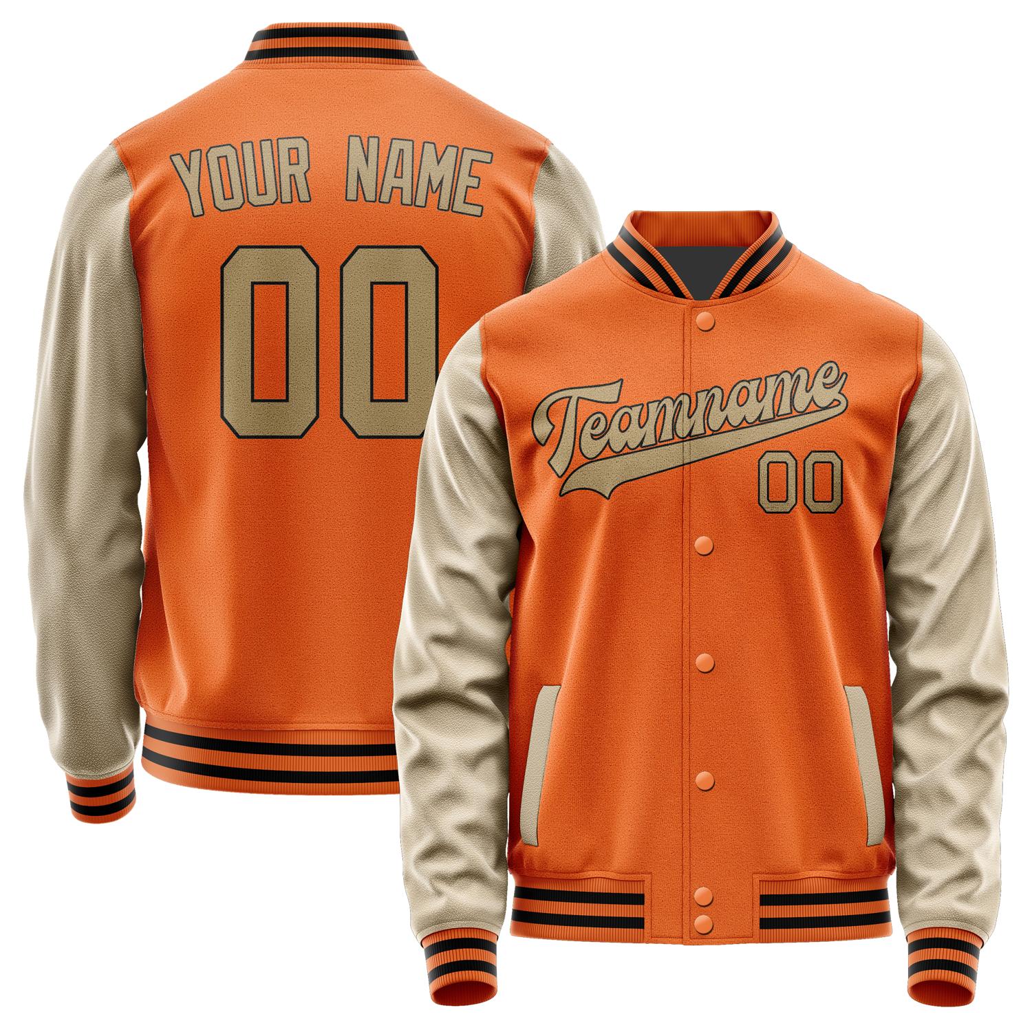 Custom Orange Light Khaki Jacket JA2828252817B31725