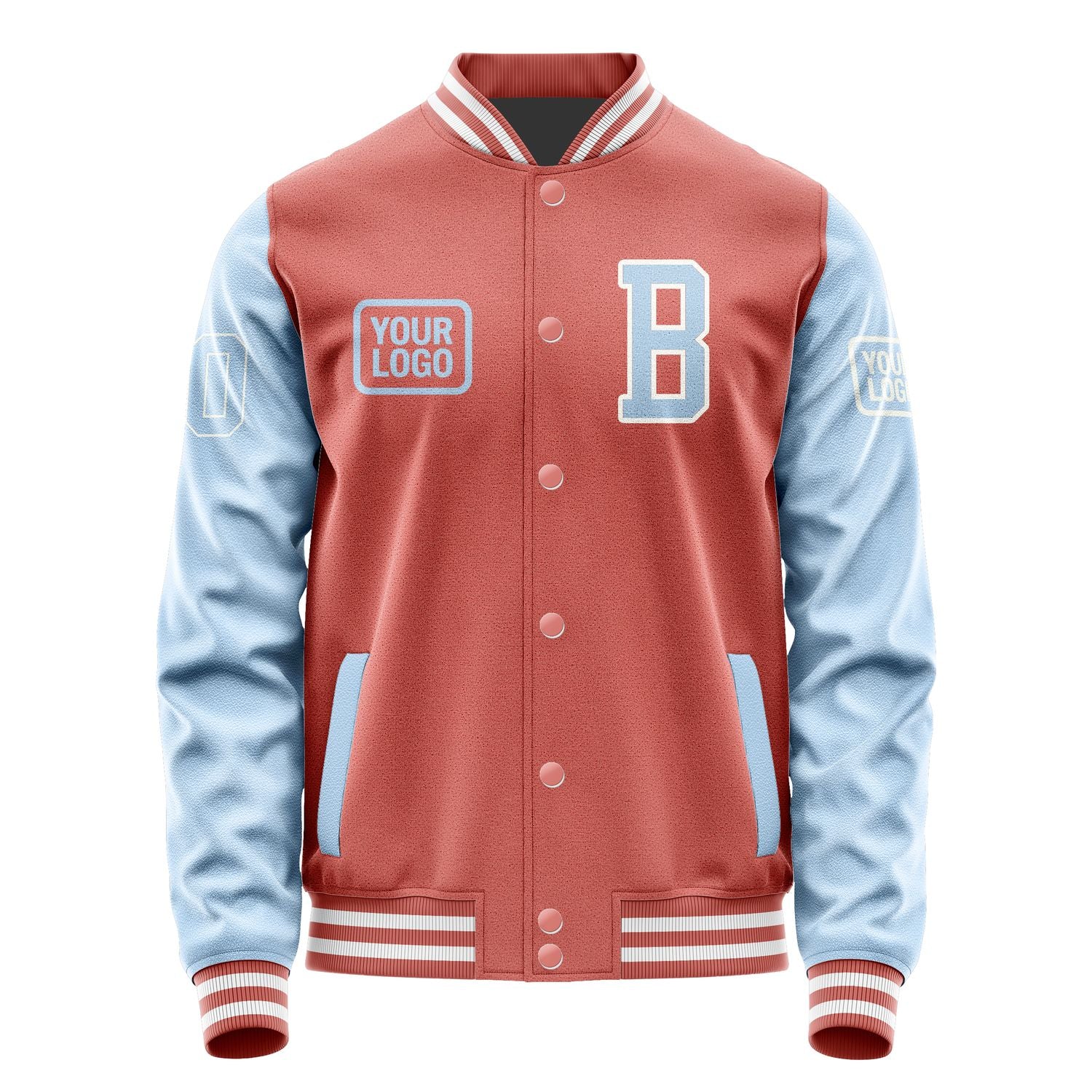 Custom Copper Rose Light Blue Jacket JA292908291818080818