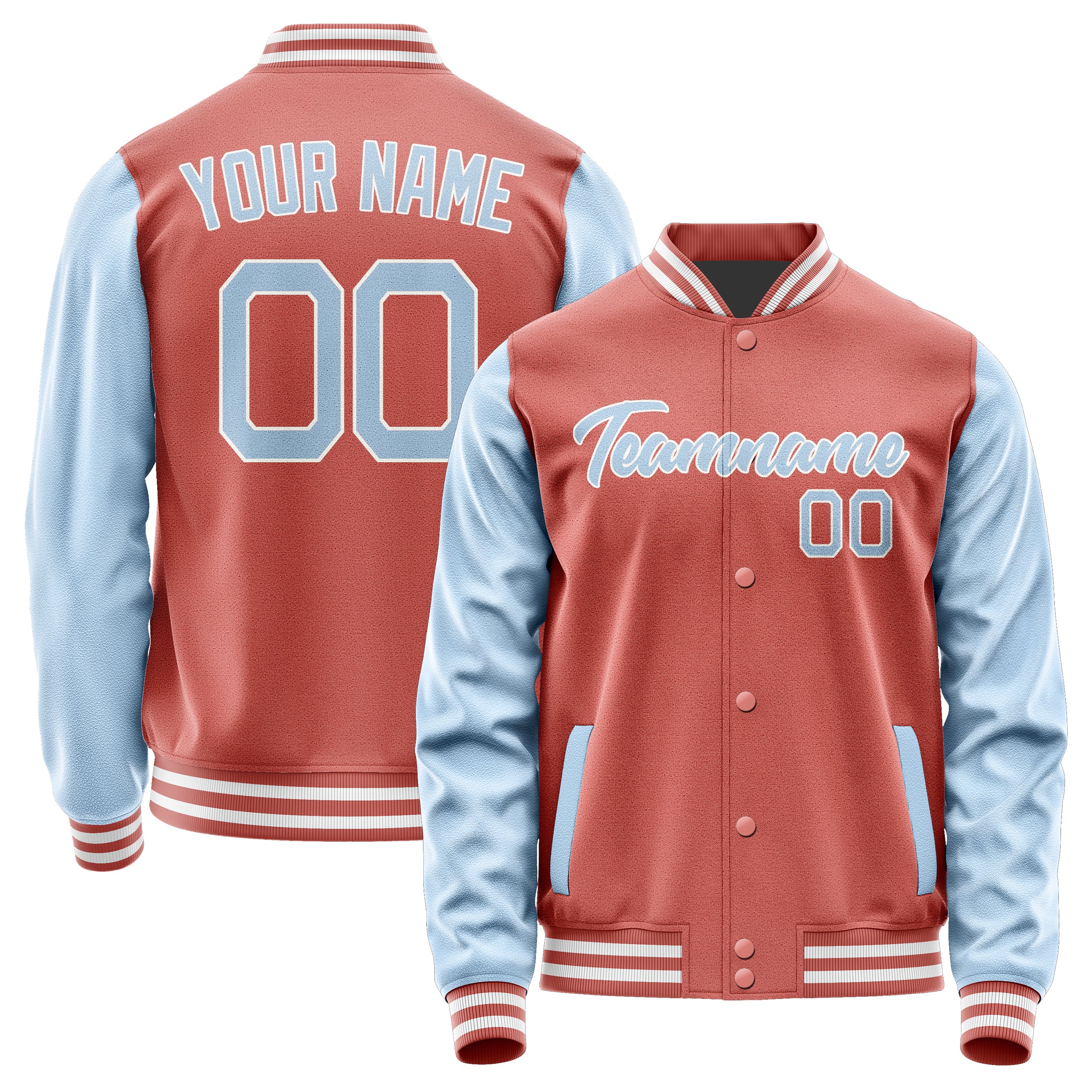 Custom Copper Rose Light Blue Jacket JA2929082918B21808