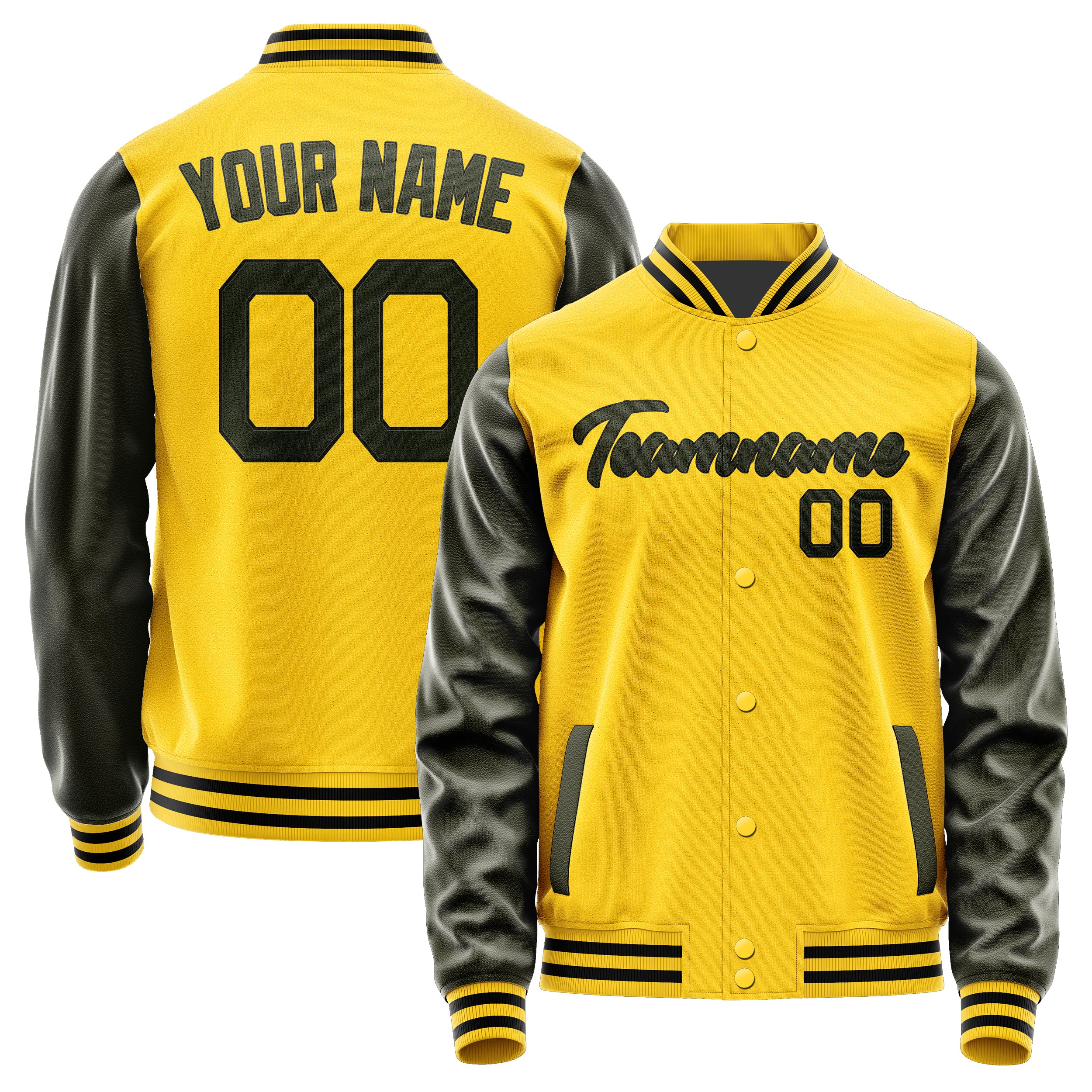 Custom Gold Olive Jacket JA3030023017B21702