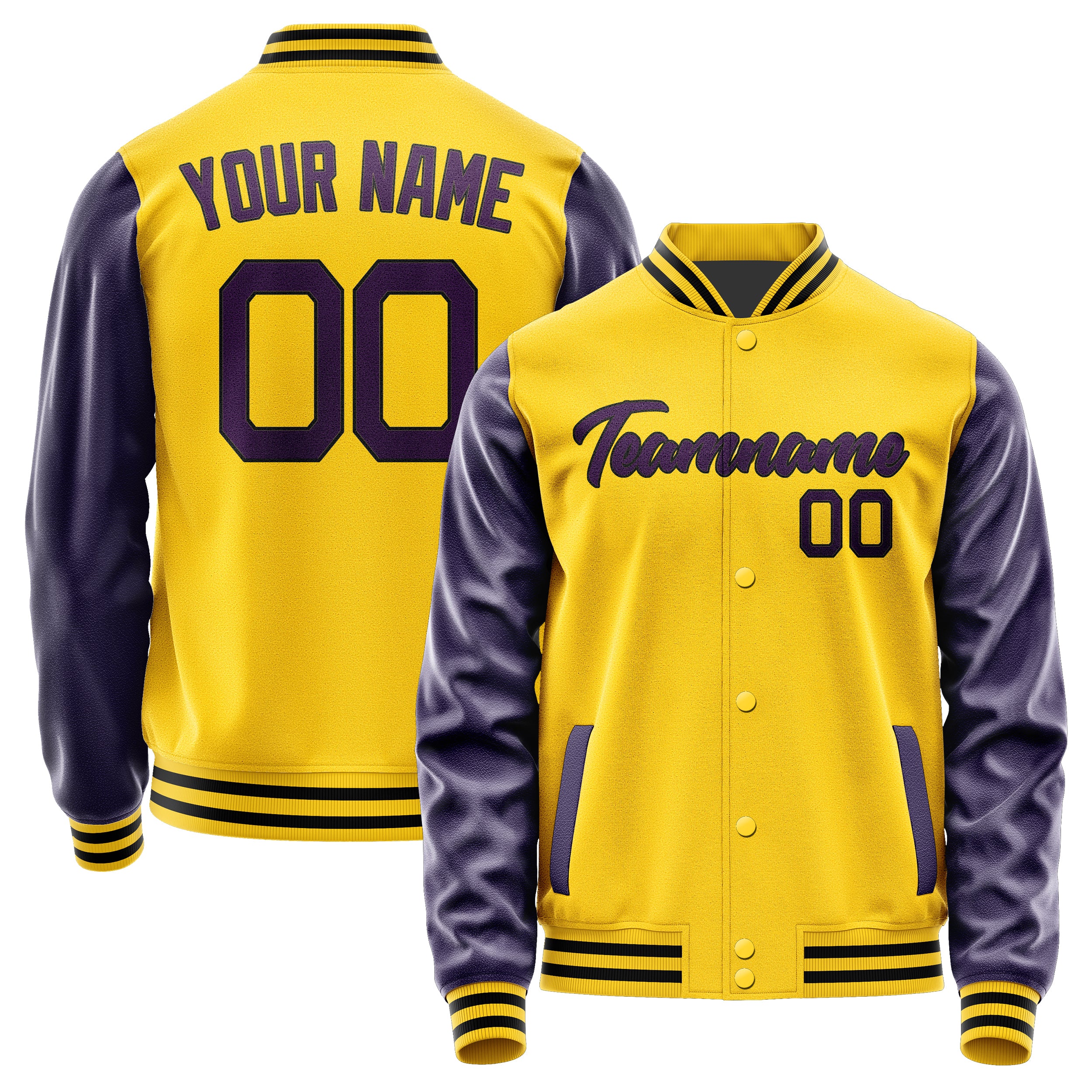 Custom Gold Purple Jacket JA3030073017B21707