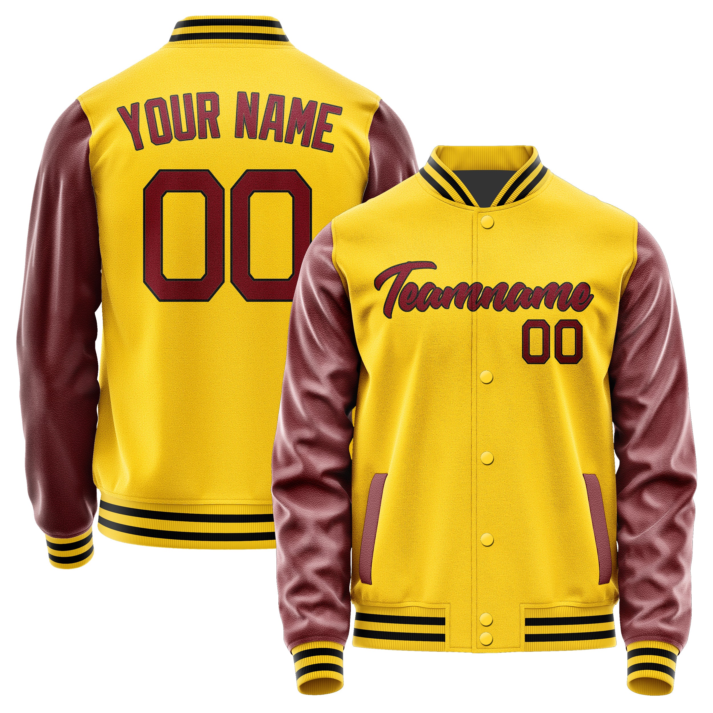 Custom Gold Crimson Red Jacket JA3030153017B21715