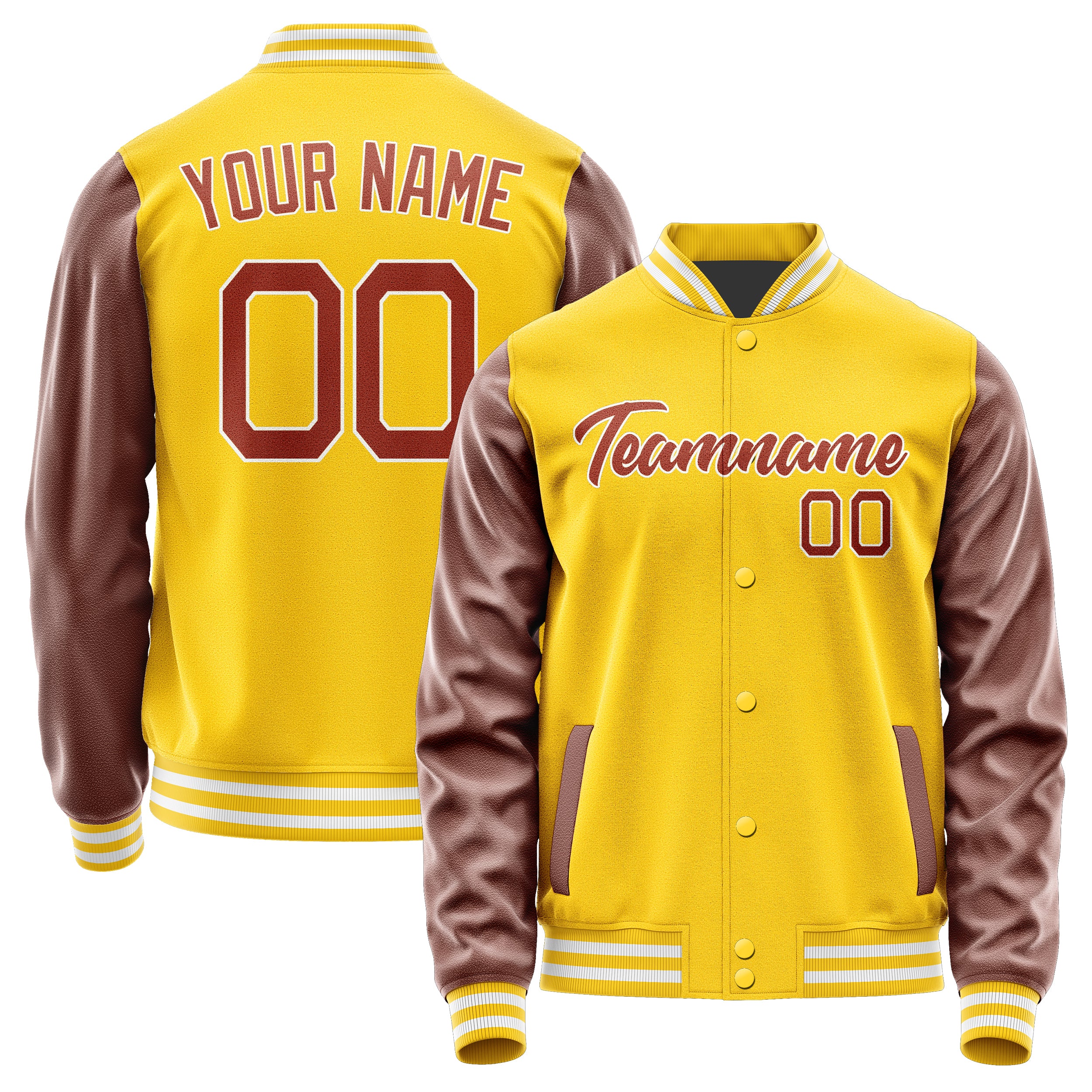Custom Gold Coral Red Jacket JA3030163018B21816