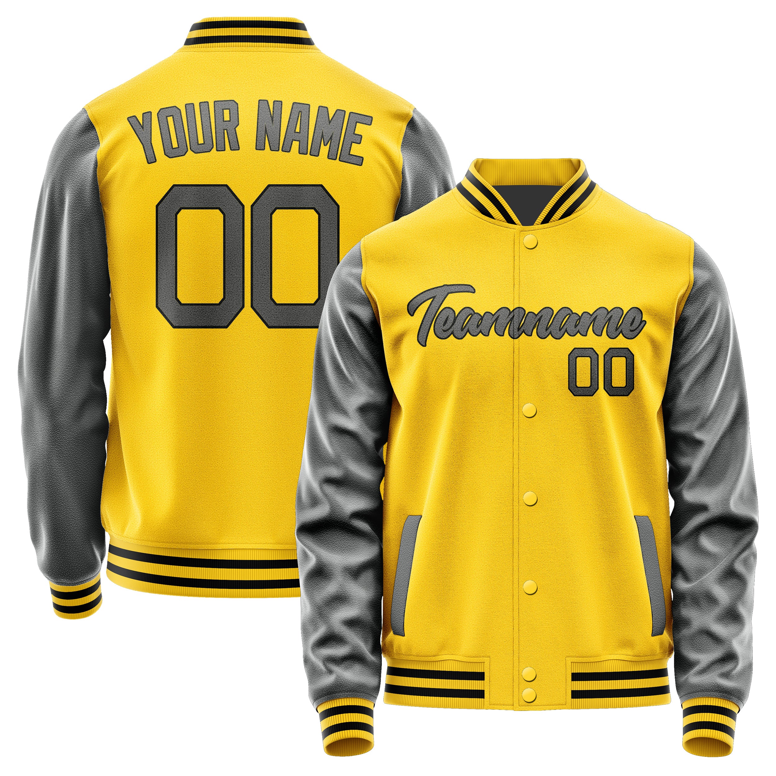 Custom Gold Dark Grey Jacket JA3030203017B21720