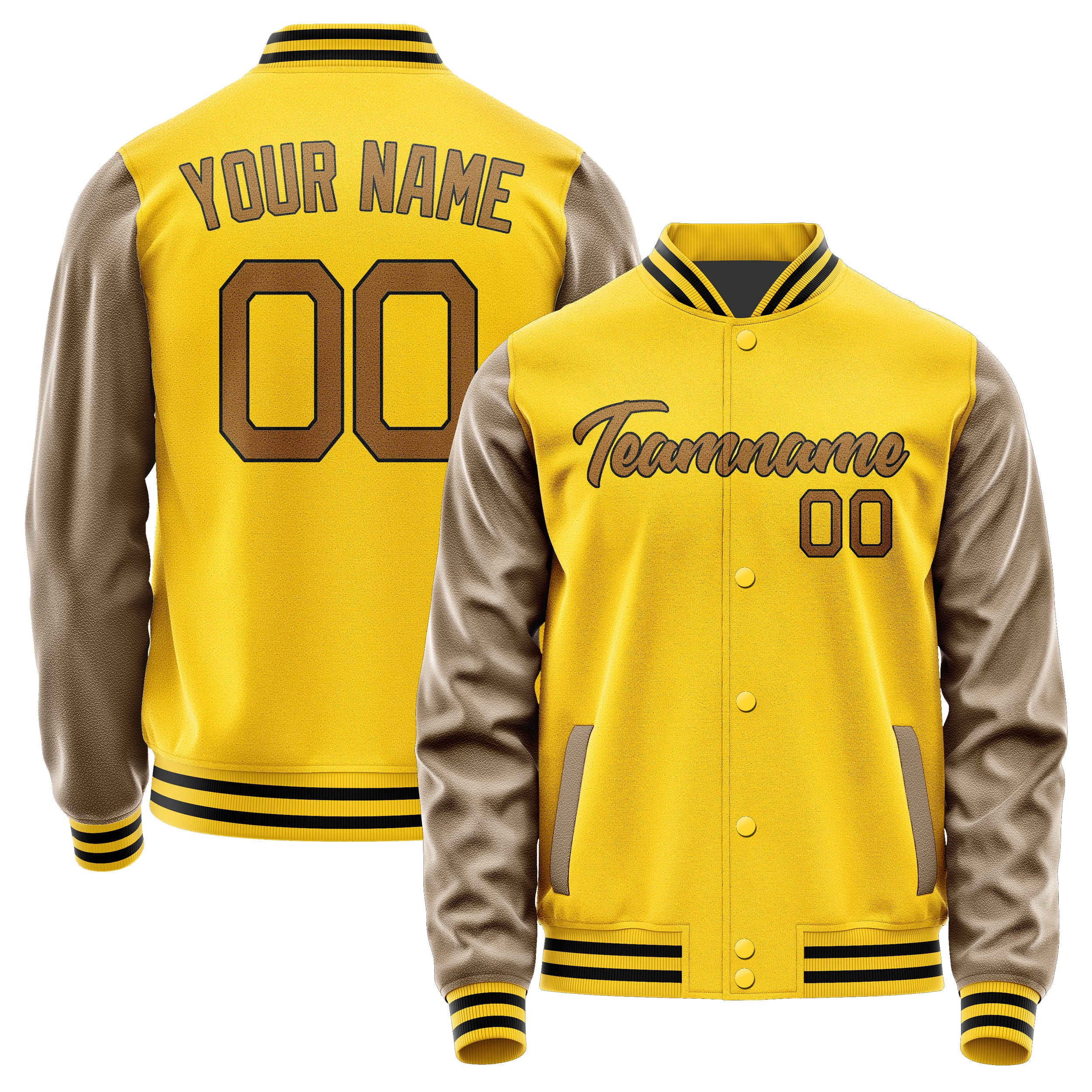 Custom Gold Khaki Jacket JA3030223017B21722