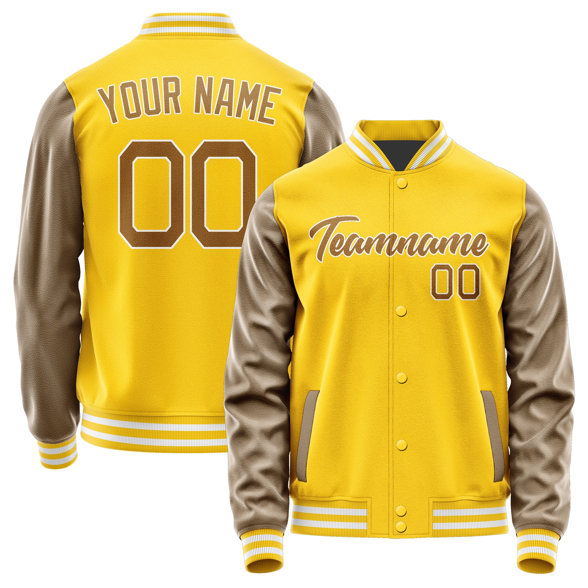 Custom Gold Khaki Jacket JA3030223018B21822