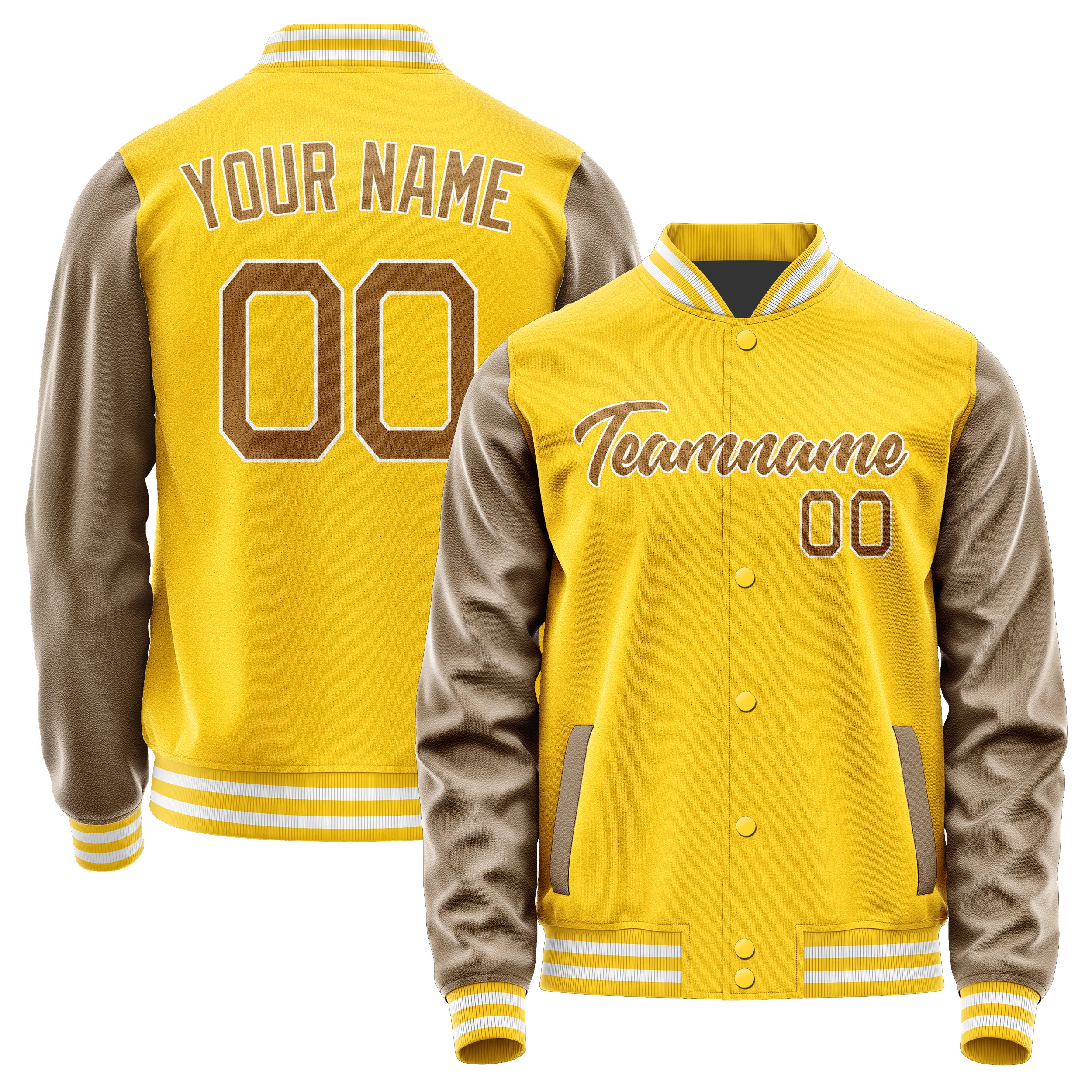 Custom Gold Khaki Jacket JA3030223018B21822