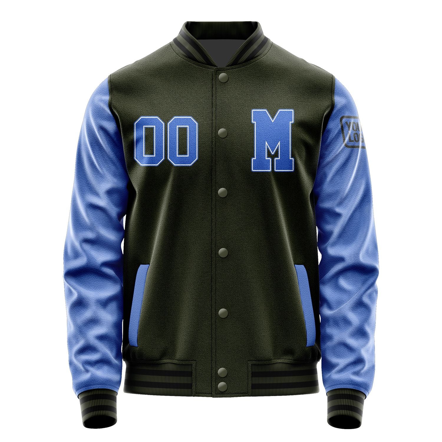 Custom Olive Sky Blue Jacket Jb0202090217091817