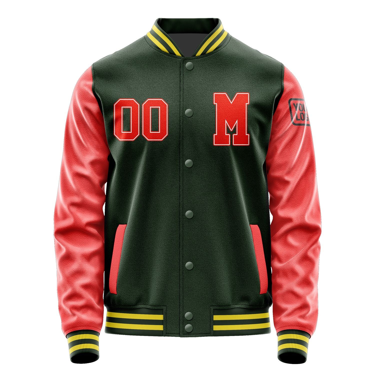 Custom Dark Green Orange Red Jacket Jb0606120626121817