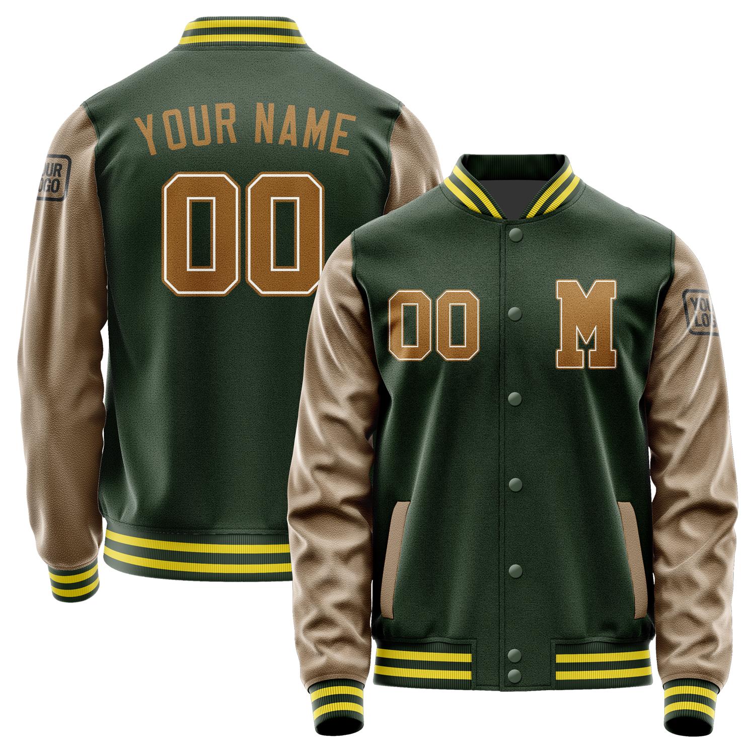 Custom Dark Green Khaki Jacket Jb0606220626221817