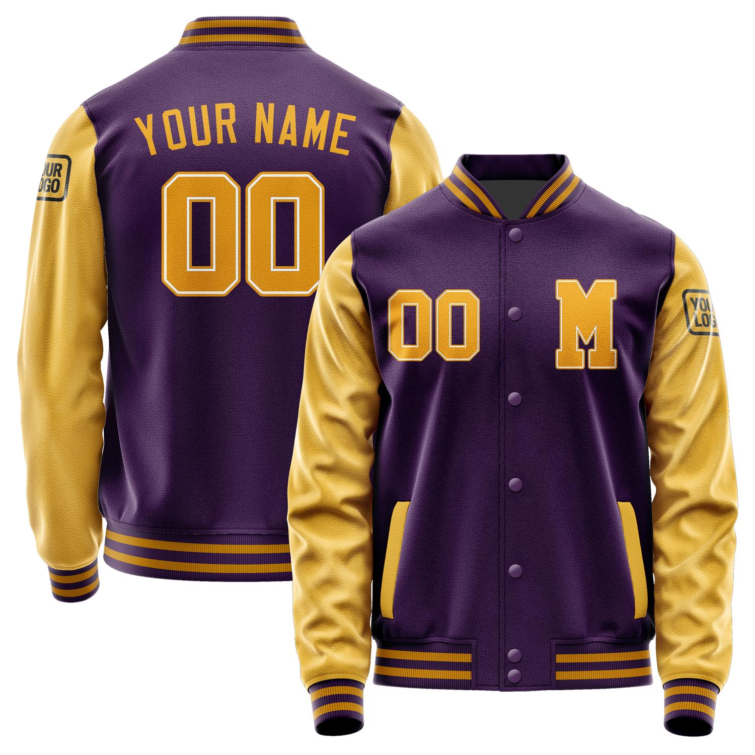 Custom Purple Yellow Jacket Jb0707190719191817