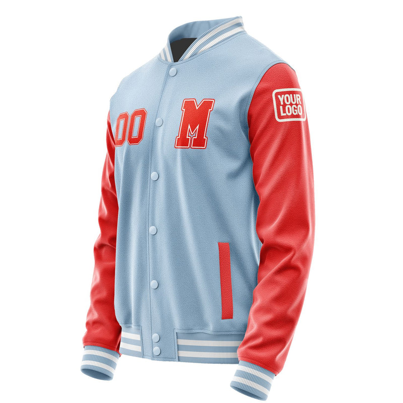 Custom Light Blue Orange Red Jacket Jb0808120818121818