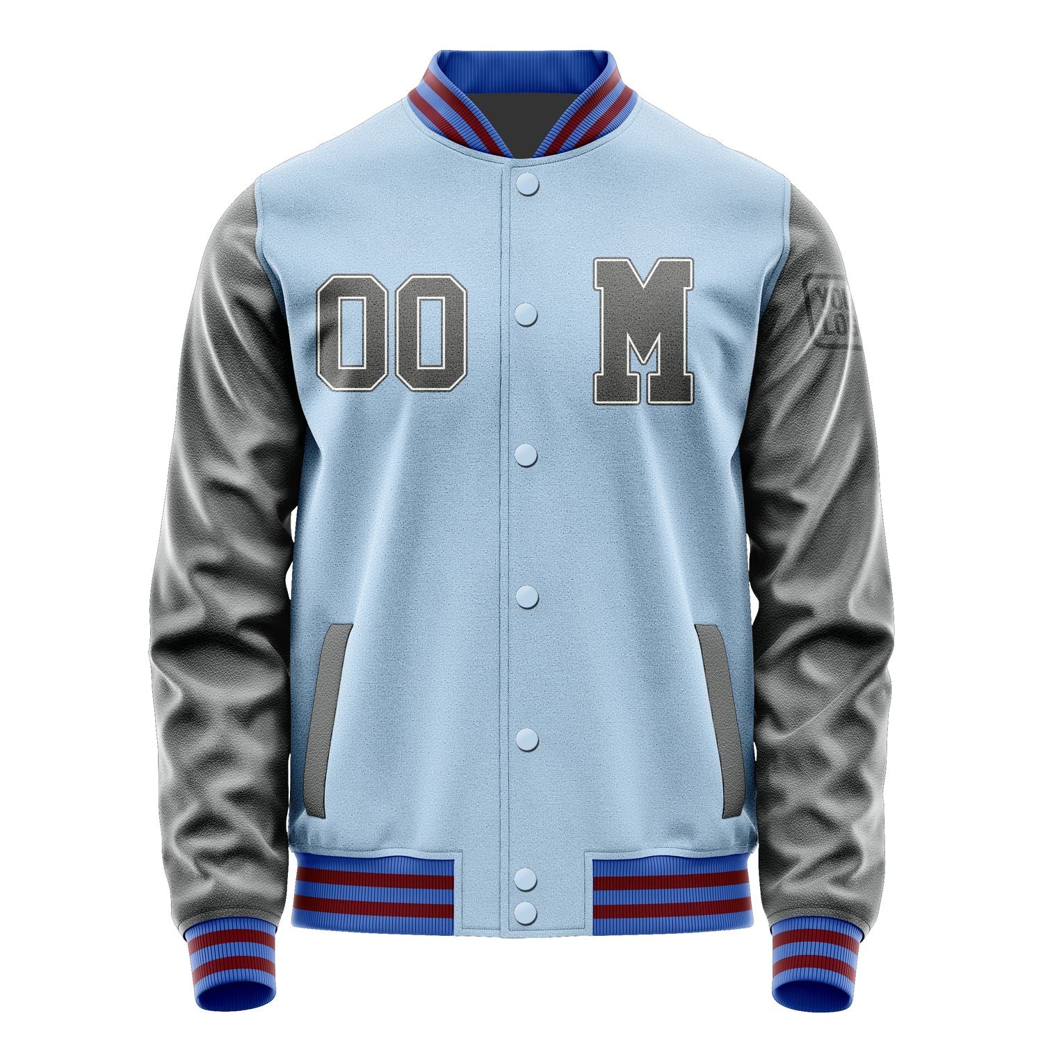 Custom Light Blue Dark Grey Jacket Jb0808200915201817