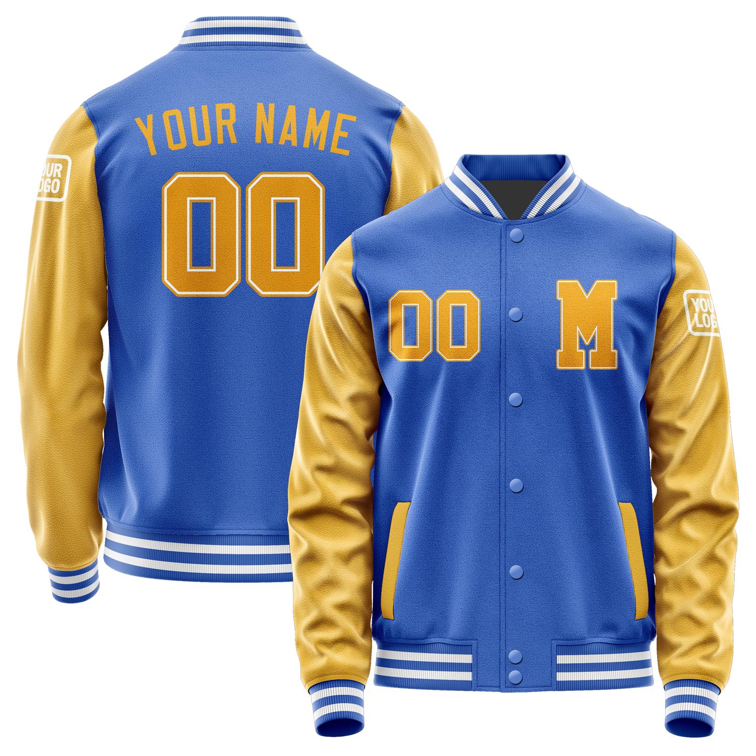 Custom Sky Blue Yellow Jacket Jb0909190918191818