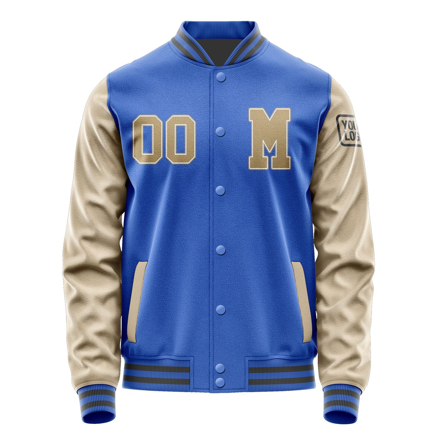 Custom Sky Blue Light Khaki Jacket Jb0909250920251817
